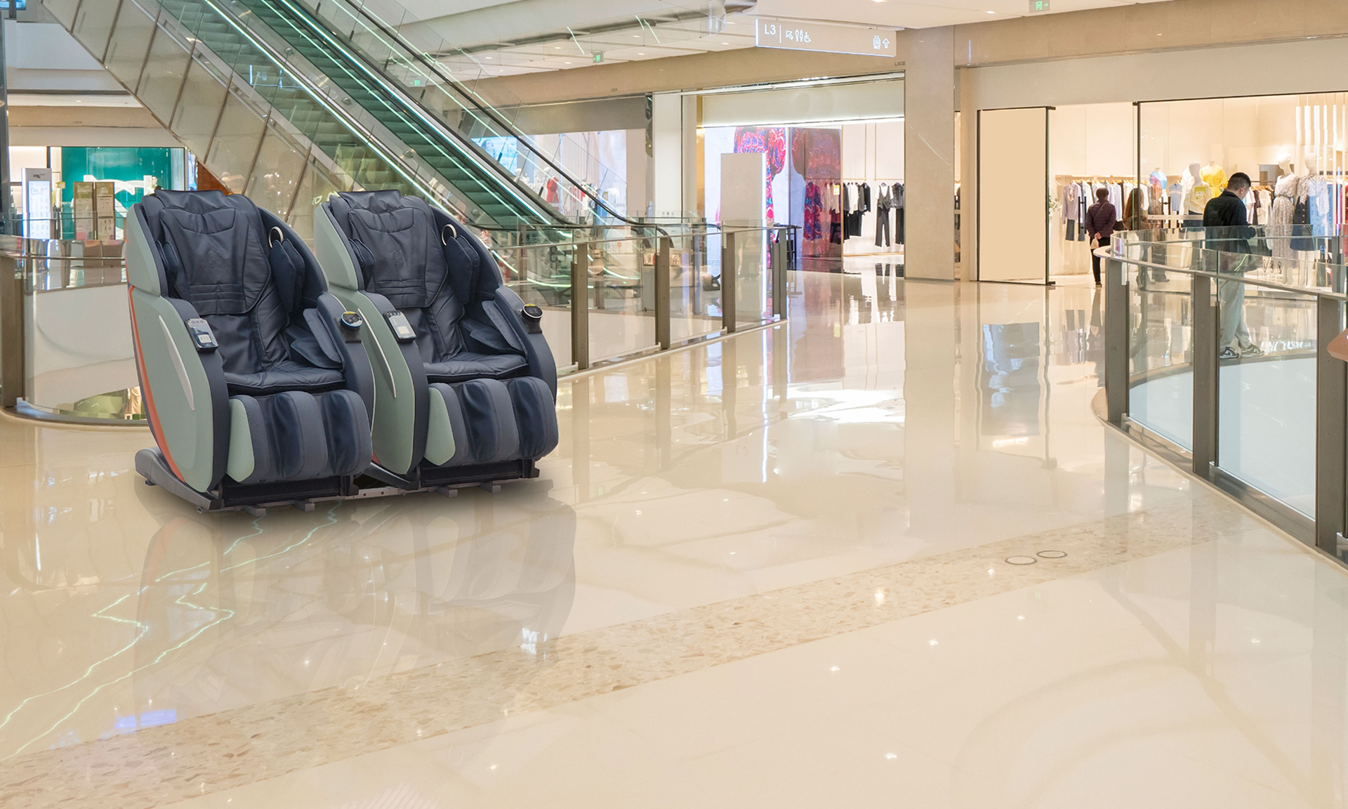 Fotele do masażu Nedo w Galerii handlowej